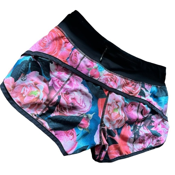 Lululemon Run Speed Shorts Secret Garden 4-way Stretch Size 2 Running Yoga Rare - Picture 7 of 14